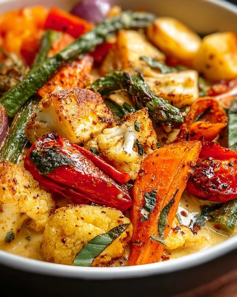 Cheesy Marry Me Roasted Vegetable Medley