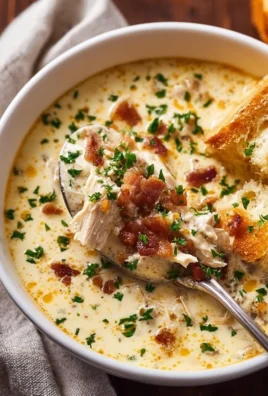 Creamy Keto Chicken Soup with cream cheese and herbs in a bowl