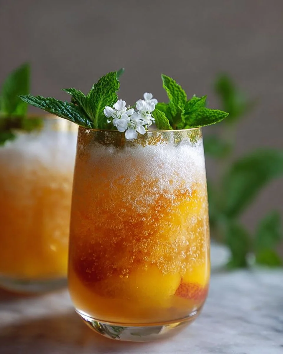 Ginger Peach Sparkler Mocktail