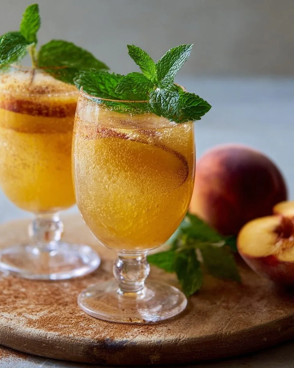 Ginger Peach Sparkler Mocktail