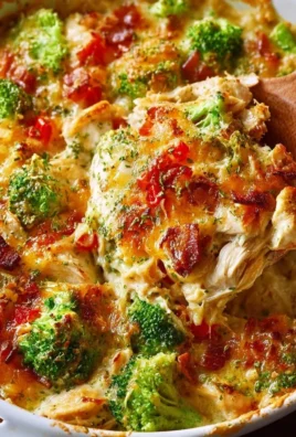 Low carb chicken casserole with vegetables and cheese in a baking dish