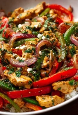 Delicious Mediterranean chicken stir fry served with colorful vegetables