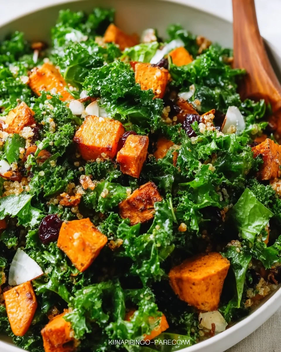 Roasted Sweet Potato Kale Salad