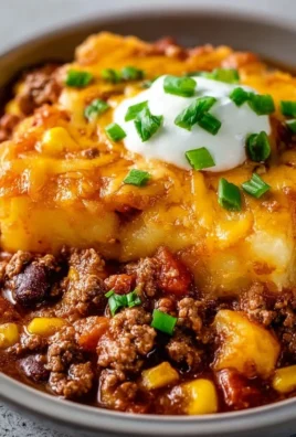Delicious slow cooker cowboy casserole with ingredients in a bowl.