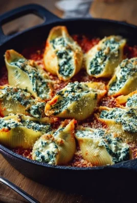 Spinach and ricotta stuffed shells served with marinara sauce.