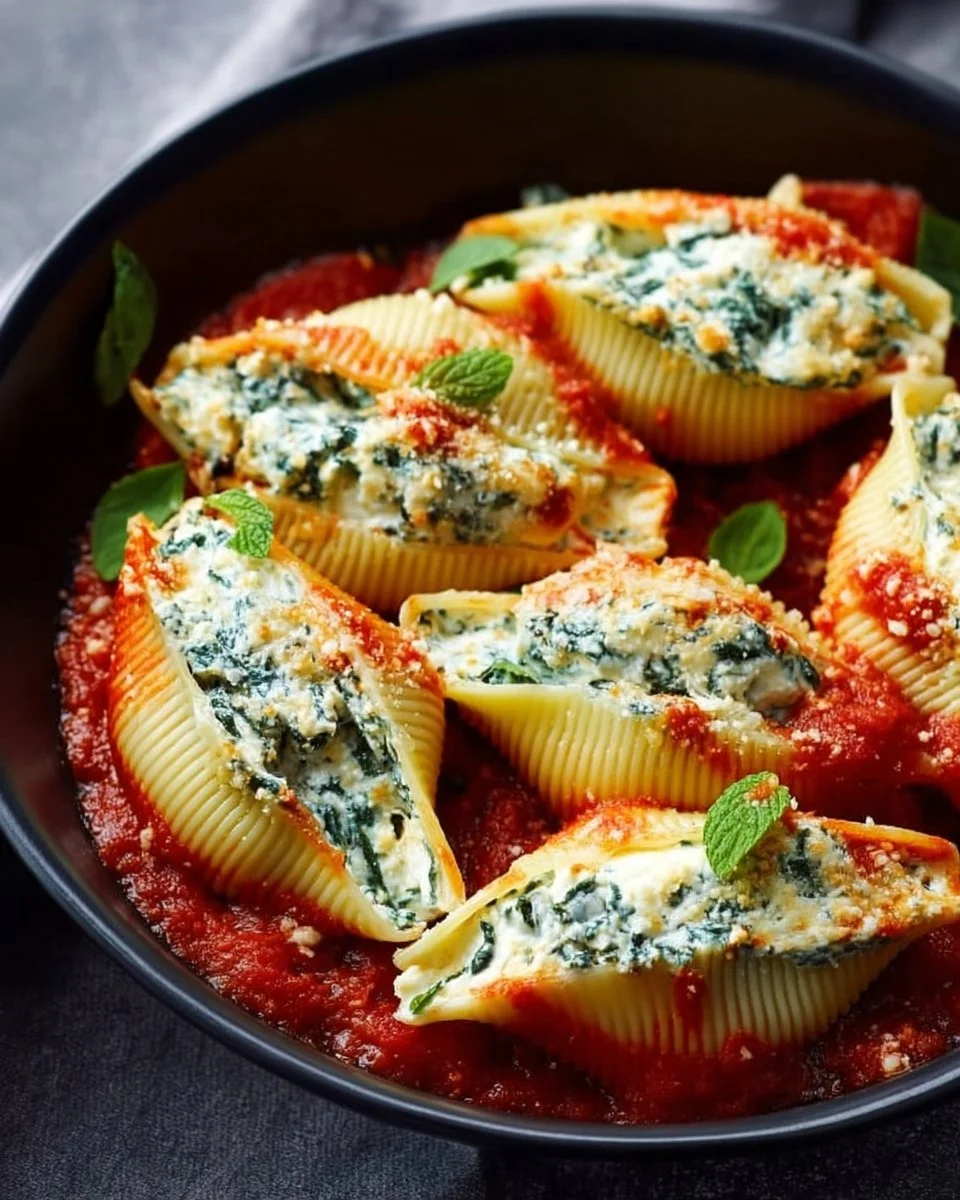 Spinach and Ricotta Stuffed Shells