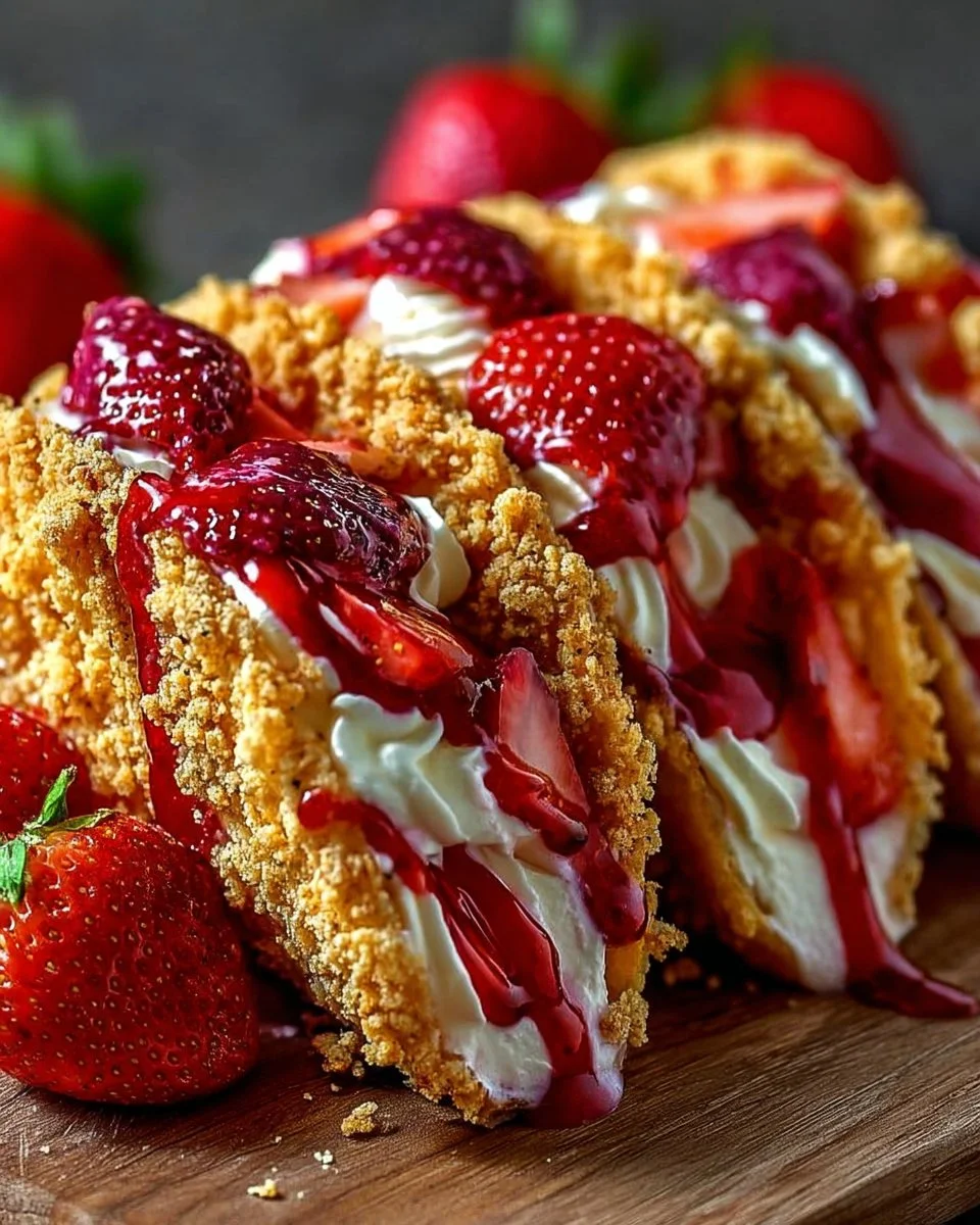 Strawberry Crunch Cheesecake Tacos