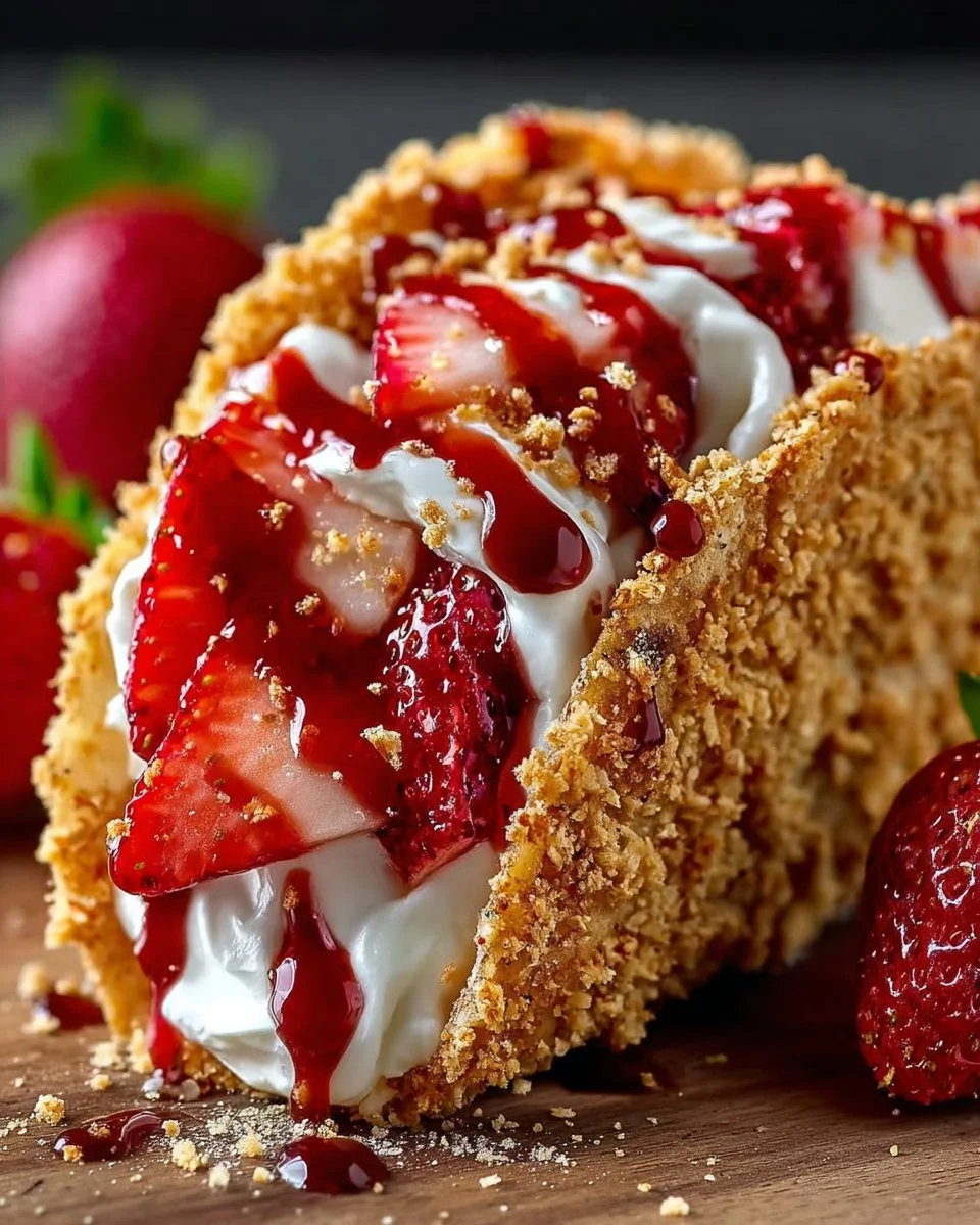 Strawberry Crunch Cheesecake Tacos