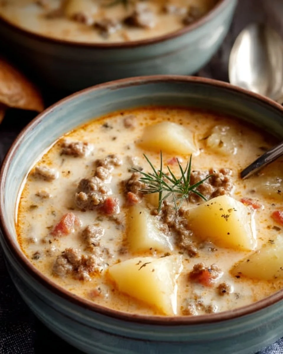 Wisconsin-Style Crockpot Creamy Potato & Hamburger Soup