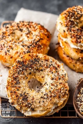 Delicious baked protein bagels with cottage cheese, offering 12g of protein each.