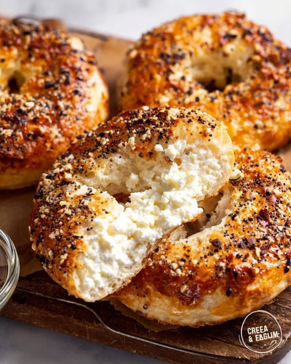 Baked Protein Bagels with Cottage Cheese (12g!)