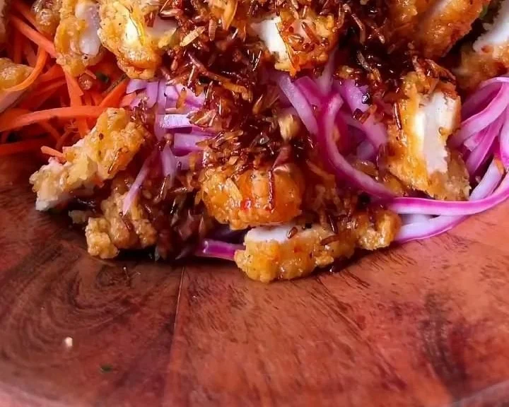 Bang Bang Chicken Crispy Rice Salad