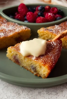Delicious breakfast cake topped with berries and icing, perfect for morning meals.