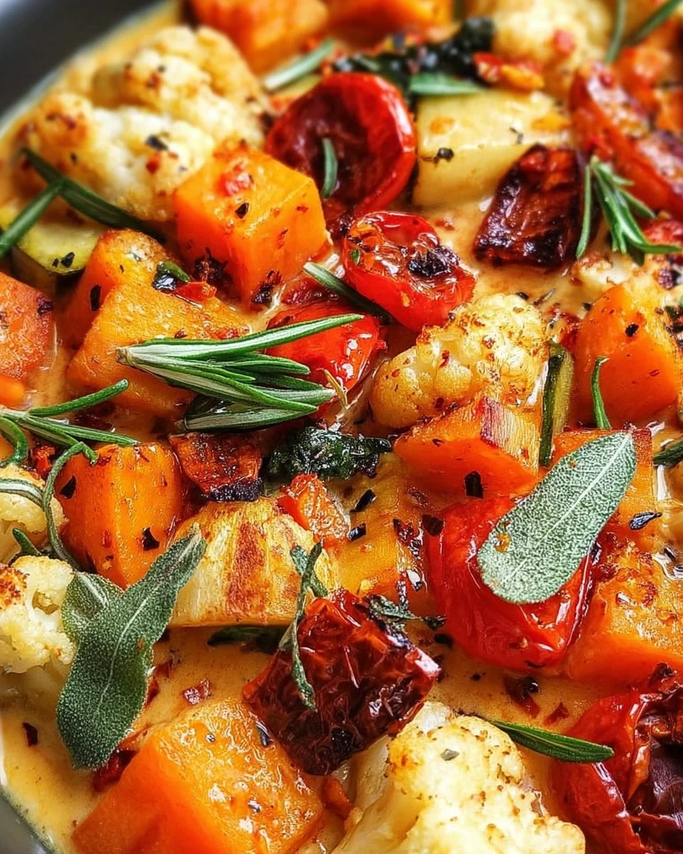 Cheesy Marry Me Roasted Vegetable Medley