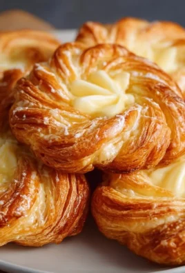 Freshly baked easy puff pastry cheese danish on a plate