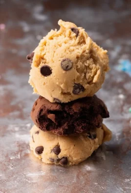 Delicious edible chocolate chip cookie dough prepared with safe ingredients.
