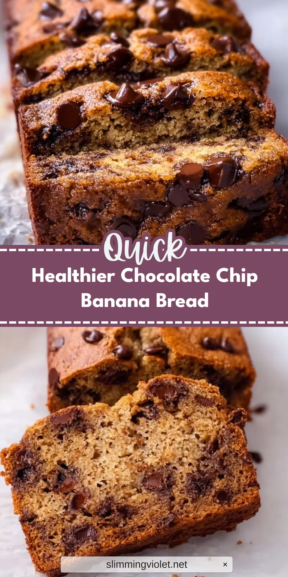 Healthier Chocolate Chip Banana Bread