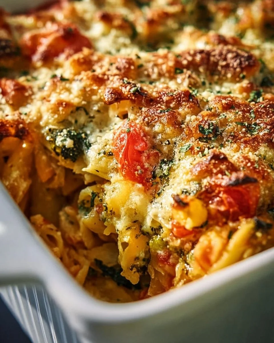 Healthy Mediterranean Vegetable Pasta Bake