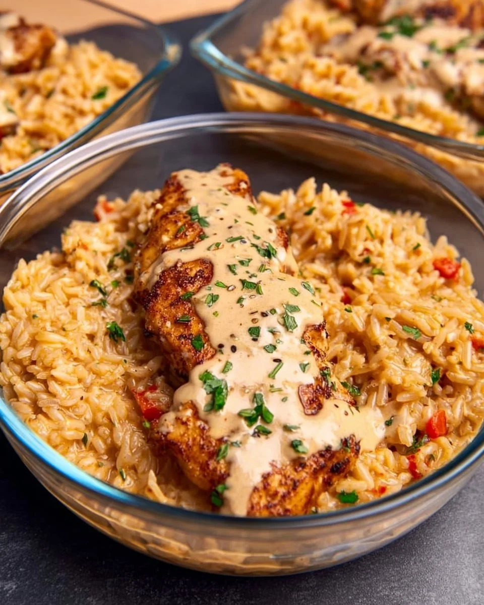 High Protein Creamy Cajun Chicken & Rice