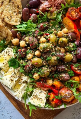 Vibrant Mediterranean Mezze Salad with fresh vegetables and herbs