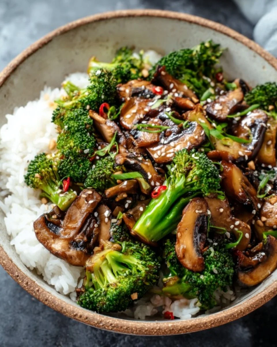 Vegan Broccoli and Mushroom Stir Fry